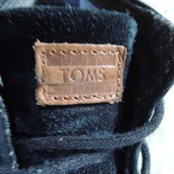 Toms Black Suede Kala Desert Wedge Lace Up Booties 8.5 - Picture 3 of 6